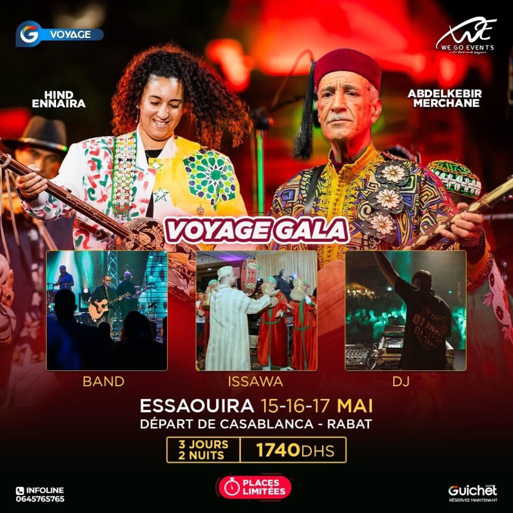 Voyage Gala à Essaouira – 3 jours / 2 nuits entre détente & soirée exceptionnelle - Du 15 au 17 Mai.
